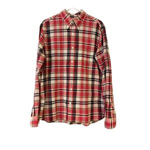 Brooks Brothers‎ Red Fleece Shirt Mens Large Plaid Button Down Long Sleeve